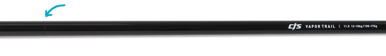 A 1pc Vapor Trail blank requires a spiggot join for ease of shipping (2 feet from butt)