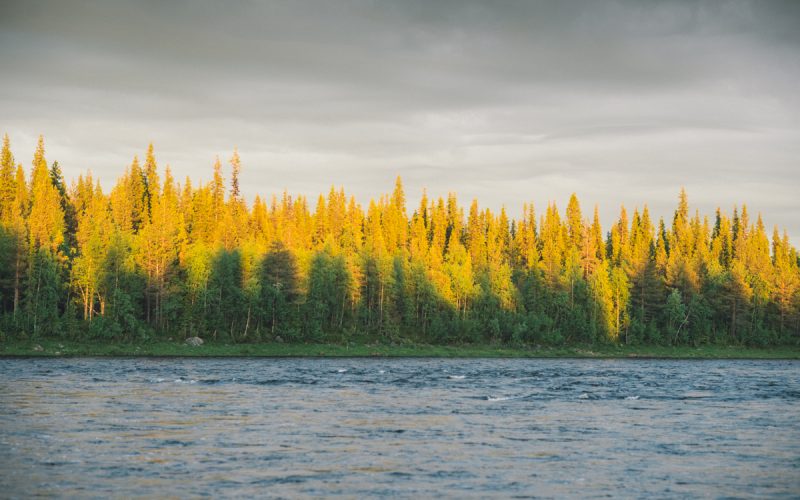 Northern Sweden River Sunset