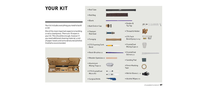 CTS Academy Fly Rod Building Kit Contents